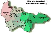 Map of Khanty-Mansiysk Autonomous Okrug